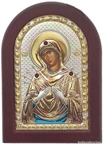 Kunst: Virgen 7 flechas de plata, oro, color